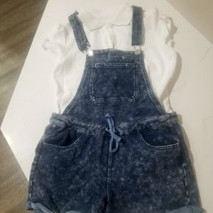 Girls shortalls/overalls and top, size 12